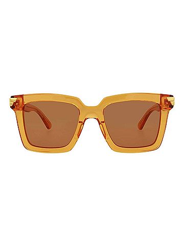 Bottega Veneta Women's Square-Frame Acetate Sunglasses in Orange /Brown (view 2)
