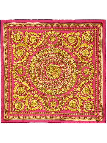 Versace Women's Barocco Large Foulard Scarf in Pink Gold (view 1)
