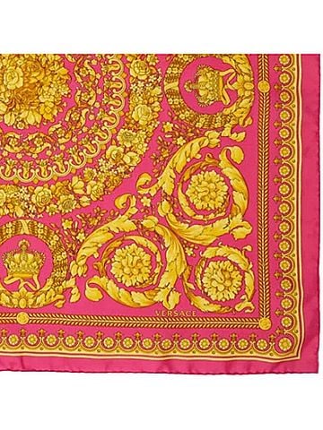 Versace Women's Barocco Large Foulard Scarf in Pink Gold (view 2)