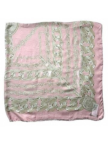Versace Women's Silk Scarf in Pink And Grey (view 1)