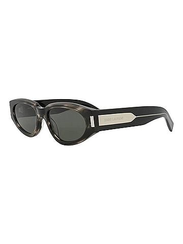 Saint Laurent Women's Round-Frame Recycled Acetate Sunglasses in Black (view 2)