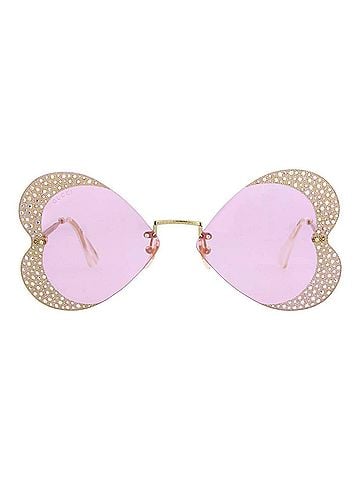 Gucci Women's Cat Eye-Frame Metal Sunglasses in Pink (view 1)