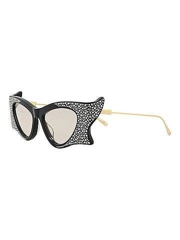 Gucci Women's Cat Eye-Frame Recycled Acetate Sunglasses in Black (view 2)