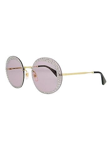 Gucci Women's Round-Frame Metal Sunglasses in Purple (view 2)