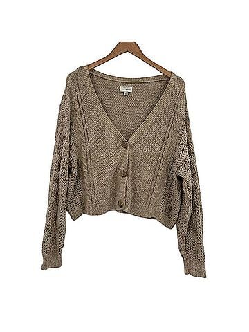 Lucky Brand Cropped Cable Knit V-Neck Cardigan Cardigan (view 1)