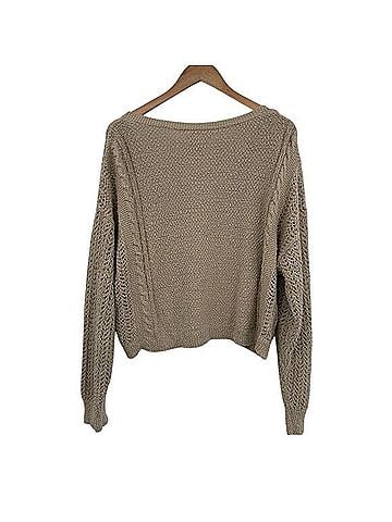Lucky Brand Cropped Cable Knit V-Neck Cardigan Cardigan (view 2)