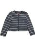 Alice + Olivia 100% Cotton Stripes Black Silver Jacket Size M - photo 1