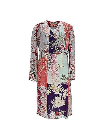 ETRO Etro Floral Print V-neck Dress In Blue Viscose (view 1)