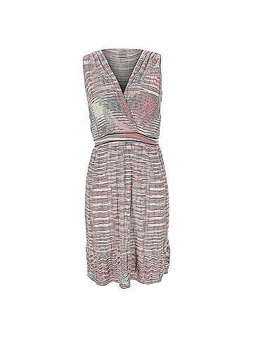 Missoni M Missoni Plunge Neck Midi Dress in Multicolor Viscose (view 1)