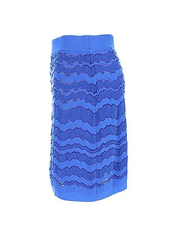 Missoni Missoni Zig-Zag Patterned Mini Skirt in Blue Viscose (view 2)