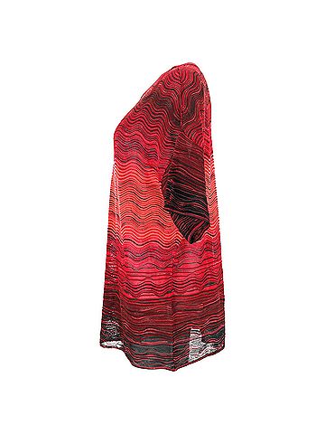 Missoni M Missoni Wave Pattern Knit Oversized Top in Red Viscose (view 2)