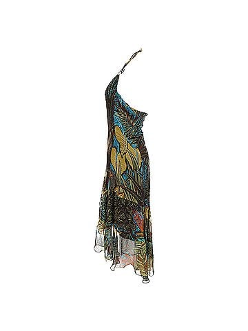 Max Mara Max Mara Printed Halter Midi Dress in Green Silk (view 2)