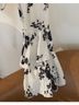 Windsor Floral White Black Long Sleeve Blouse Size M - photo 4