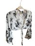 Windsor Floral White Black Long Sleeve Blouse Size M - photo 1