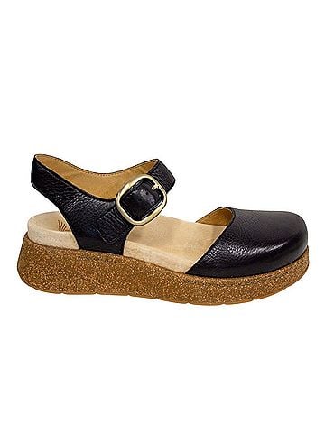 Dansko Brynlee Black Waxy Milled Leather Sandals (view 1)