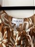 Gilli 100% Polyester 100% Polyester Floral Brown White Short Sleeve Blouse Size S - photo 3