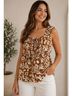 Gilli 100% Polyester 100% Polyester Floral Brown White Short Sleeve Blouse Size S - photo 5