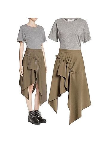 3.1 Phillip Lim Mixed?Media Handkerchief Midi Dress Casual Dress (view 1)