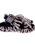 Ugg 100% Sheepskin Animal Print Zebra Print Pink Black Sandals Size 8 - photo 11