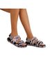 Ugg 100% Sheepskin Animal Print Zebra Print Pink Black Sandals Size 8 - photo 1
