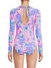 Lilly Pulitzer Floral Pink Blue Purple Orange One Piece Swimsuit Size 2 - photo 2