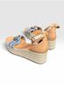 Sam & Libby 100% Other Tan Blue Sandals Size 9 1/2 - photo 4