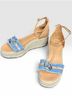Sam & Libby 100% Other Tan Blue Sandals Size 9 1/2 - photo 3