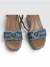 Sam & Libby 100% Other Tan Blue Sandals Size 9 1/2 - photo 6