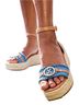 Sam & Libby 100% Other Tan Blue Sandals Size 9 1/2 - photo 1
