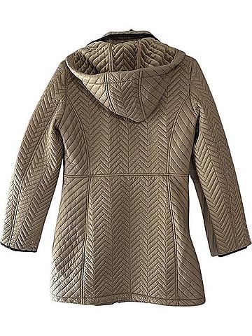Preston & York Quilted Hooded Puffer Jacket Coat (view 2)