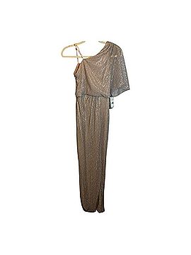 Adrianna Papell Metallic Mesh Gown Cocktail Dress (view 1)