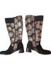 Midnight Velvet Stars Black Gold Silver Boots Size 9 - photo 2