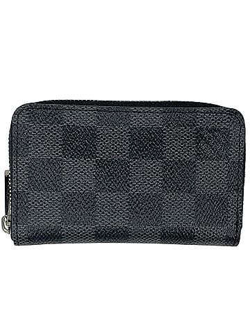Louis Vuitton Louis Vuitton Zippy Coin Purse, Round Zip Wallet/Coin Case, Damier Graphite, Black, N63076, Men's (view 1)