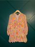 AaKaa 100% Rayon Floral Pink Orange Blue Casual Dress Size S - photo 3