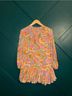 AaKaa 100% Rayon Floral Pink Orange Blue Casual Dress Size S - photo 4