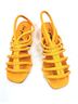 Free People 100% Leather Gold Orange Sandals Size 10 - photo 5