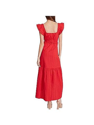 Betsey Johnson Ruffled Flutter Sleeve High
Low Midi Dress Casual Dress (view 2)
