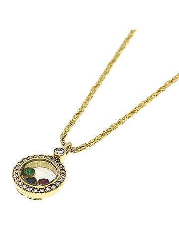 Chopard Chopard Happy Diamonds Sapphire Ruby Emerald Necklace 18K Yellow Gold Women's (view 1)