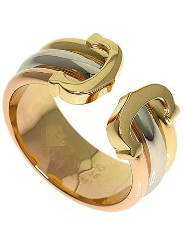 Cartier Cartier 2C LM #56 Ring - 18K Yellow Gold/18K White Pink Gold Women's CARTIER (view 1)