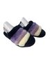Ugg 100% Sheepskin Stripes Purple Black Sandals Size 8 - photo 5