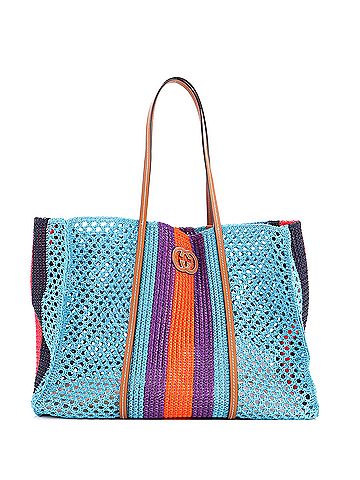 Gucci Interlocking G Web Tote Raffia Large (view 1)