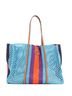 Gucci 100% Raffia Blue Interlocking G Web Tote Raffia Large One size - photo 1