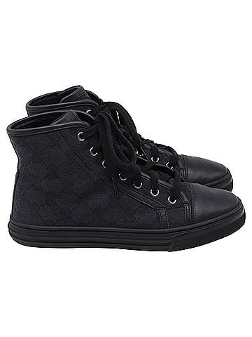 Gucci Gucci GG Monogram High-Top Sneakers in Black Canvas (view 1)