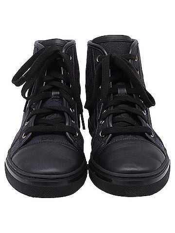 Gucci Gucci GG Monogram High-Top Sneakers in Black Canvas (view 2)