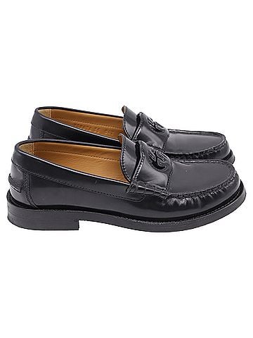 Gucci Gucci Millennial Ribot Cut Out Interlocking G Loafers in Black Leather (view 1)