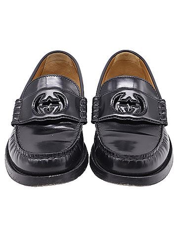 Gucci Gucci Millennial Ribot Cut Out Interlocking G Loafers in Black Leather (view 2)