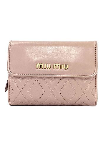 Miu Miu Miu Miu Miu Logo Bi-fold Leather Wallet for Women (view 1)