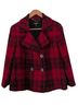 Talbots 61% Wool 39% Acrylic 100% Polyester Plaid Red Black Coat Size 10 - photo 1
