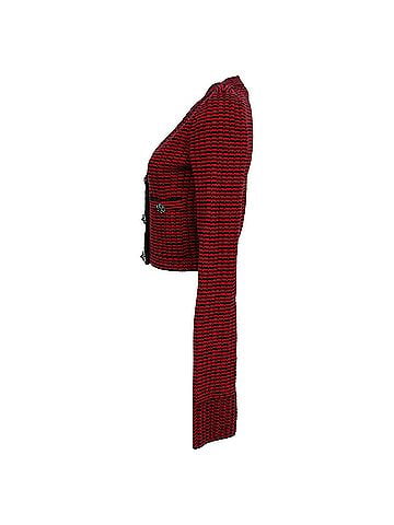 Self-Portrait Self-Portrait Cropped Cardigan in Red Wool (view 2)