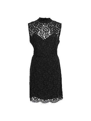 Sandro Sandro Lace Pattern Mini Dress in Black Viscose (view 1)